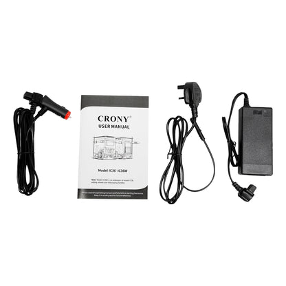 CRONY IC36 36L Home and Car Vehicle Refrigerator With Ice Machine Bottle Opener Cup Holder Car Battery Protection