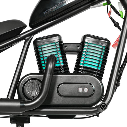 كروني EL-MB03P طلاء هارلي باللون الأسود للأطفال مع أصوات محرك بلوتوث APP وإضاءة LED دخانية مزيفة