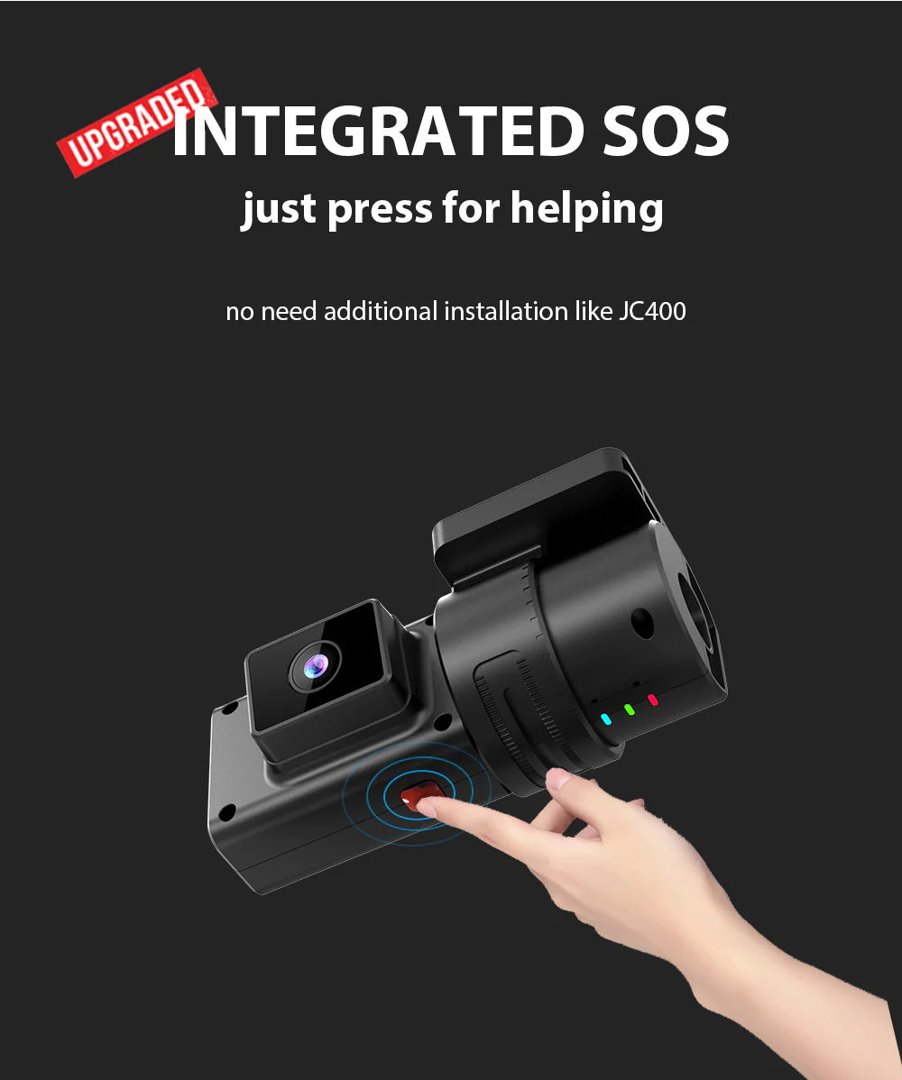 JC181 4G Dash camera  Mini Car Camera With Live Stream Dual Cameras GPS Tracking Wifi Hotspot Multiple Alarms