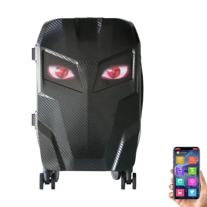 CRONY  Steel Explorer Carbon Fiber LED Display Backpack Led Trolley Luggage Advertising box custom pattern