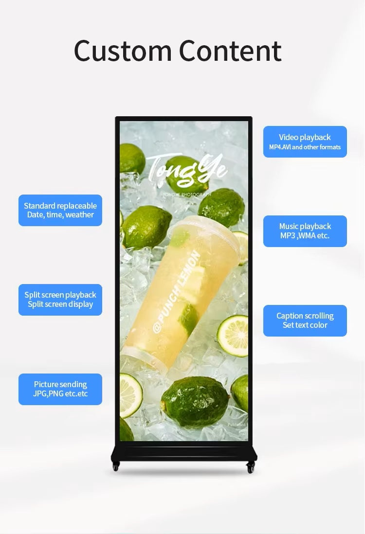 CRONY TX64-2 64inch Advertising machine vertical full screen LCD touch screen advertising player indoor digital signage LCD display
