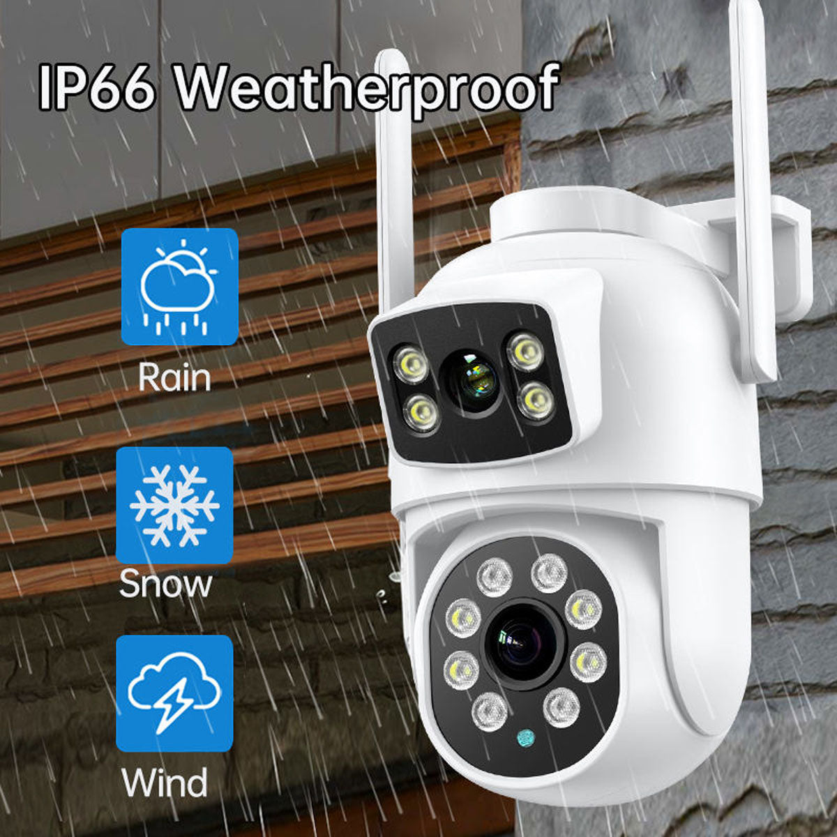 BOAVISION Solar Rechargeable 2K WiFi Camera – Indoor/Outdoor – 4MP – Camhipro App