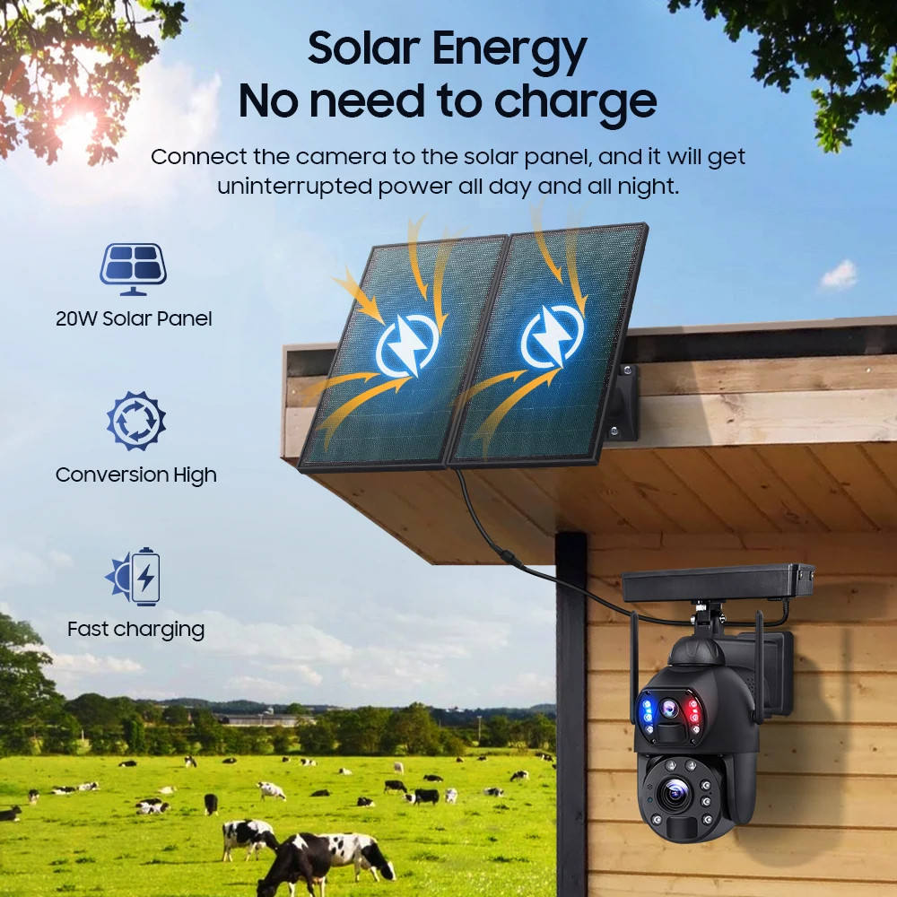 CRONY ST-599-8MP-4G-30X-20W 24H Record solar Battery Camera