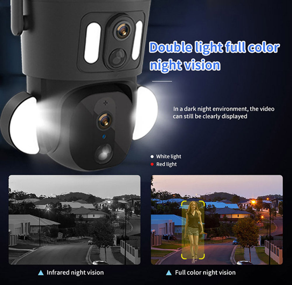 CRONY RBX-SD320 4G-4K-8MP RBX-SD320 WIFI-4K-8MP Solar Dual Linkage Battery PT Camera Built in Battery Outdoor Auto Human Tracking Solar Dual lens Camera