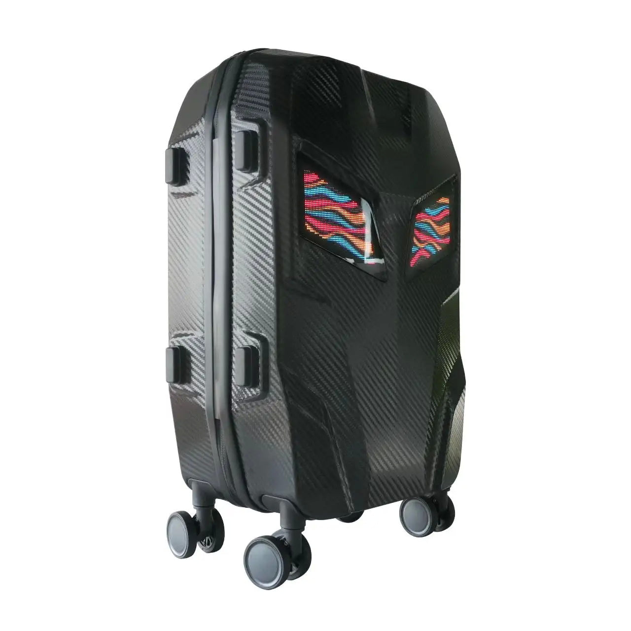 CRONY  Steel Explorer Carbon Fiber LED Display Backpack Led Trolley Luggage Advertising box custom pattern