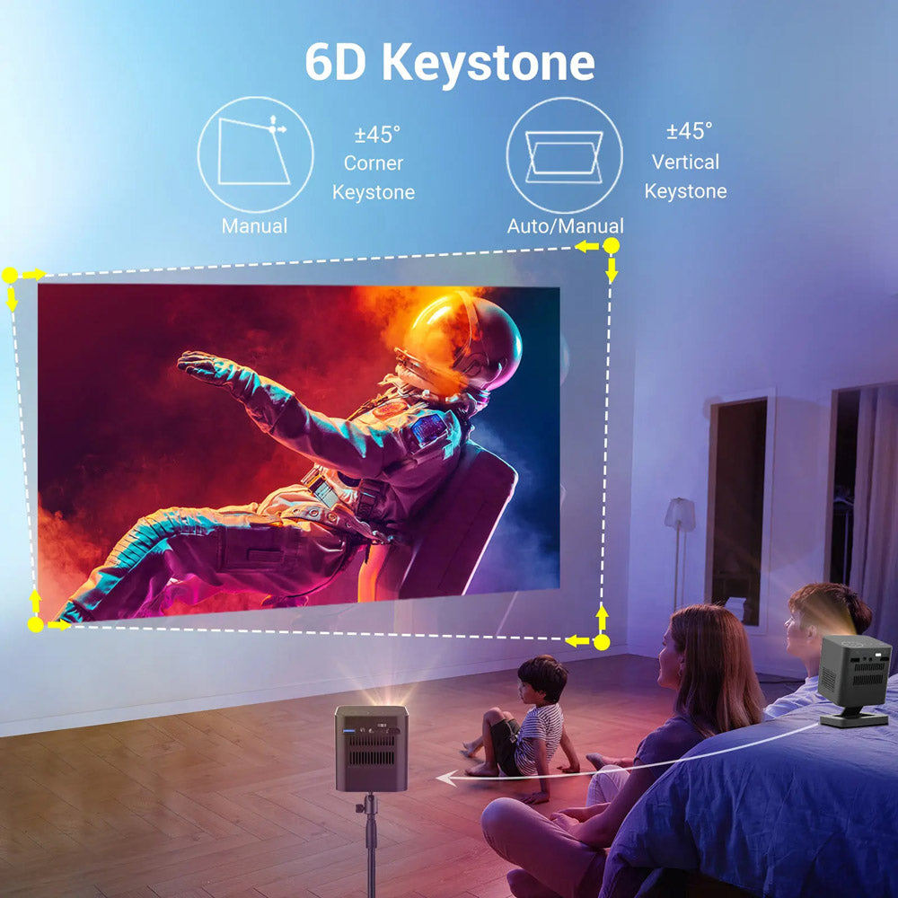 CRONY C1000 3D upright Projector with BT speaker Mini 1080p Wifi Smart Led Dlp Android Mobile Home Theater Portable Pico Pocket Video Projector With Battery