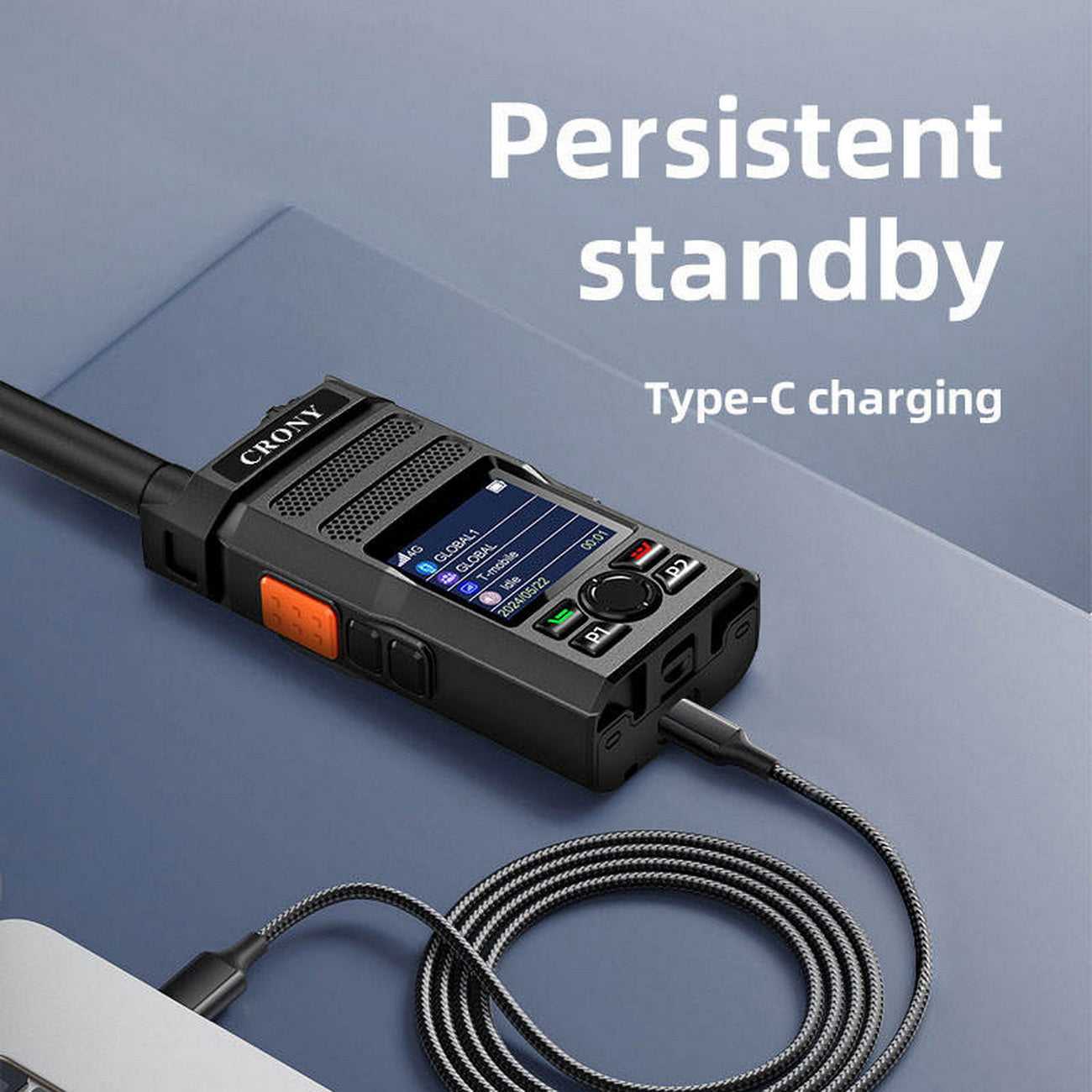 CRONY CY-C9 4G WIFI Long Range Walkie Talkie Portable Two Way Radio with 6000mAh Battery TypeC Charging