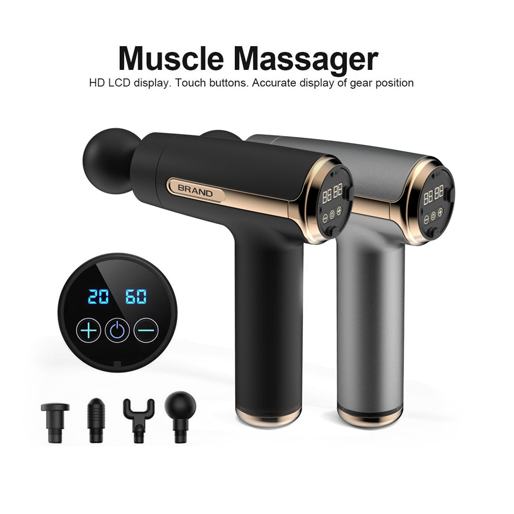 HL-JM04 Electric fascia gun mini massage gun latest 20 speeds lcd screen muscle electric massager percussion massager