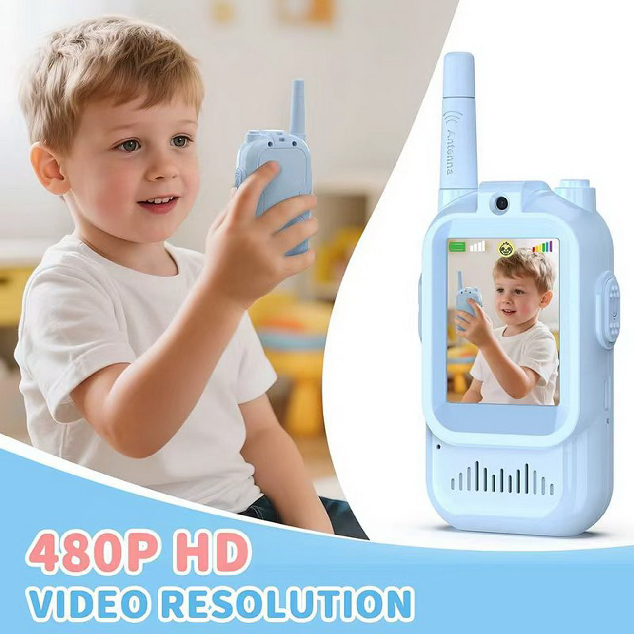 CRONY KS01 Children video walkie-talkie Toy Walkie Talkie with Video Camera Screen Wireless 2.4G WiFi Rechargeable Portable
