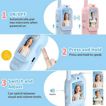 CRONY KS01 Children video walkie-talkie Toy Walkie Talkie with Video Camera Screen Wireless 2.4G WiFi Rechargeable Portable