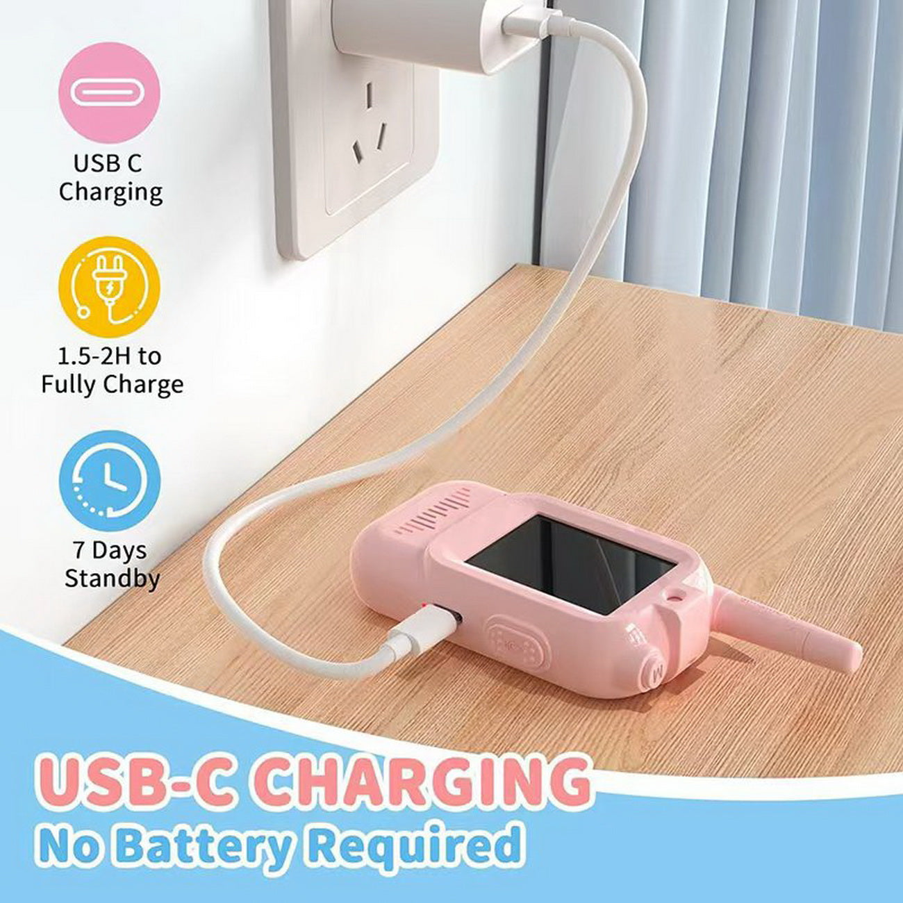 CRONY KS01 Children video walkie-talkie Toy Walkie Talkie with Video Camera Screen Wireless 2.4G WiFi Rechargeable Portable