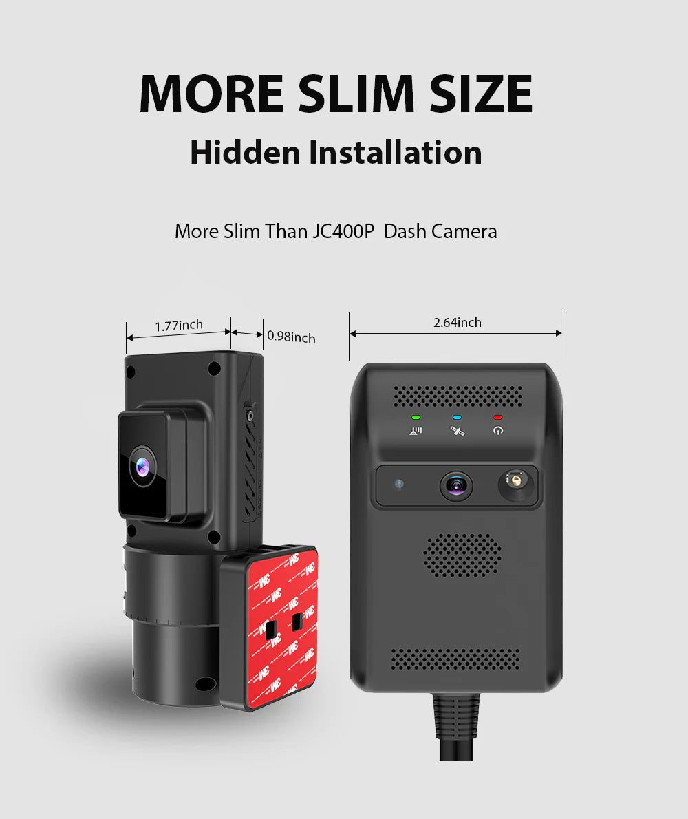 JC181 4G Dash camera  Mini Car Camera With Live Stream Dual Cameras GPS Tracking Wifi Hotspot Multiple Alarms