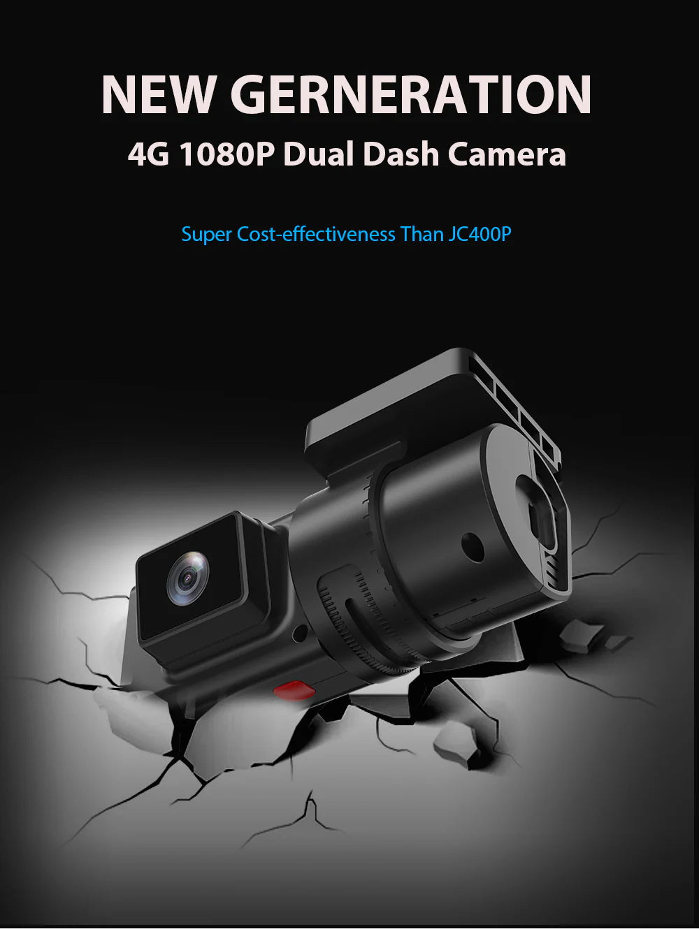 JC181 4G Dash camera  Mini Car Camera With Live Stream Dual Cameras GPS Tracking Wifi Hotspot Multiple Alarms
