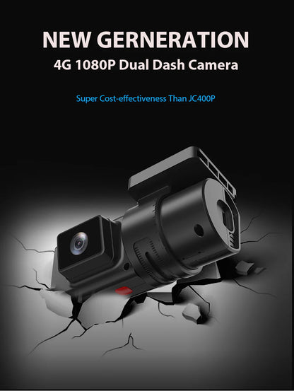 JC181 4G Dash camera  Mini Car Camera With Live Stream Dual Cameras GPS Tracking Wifi Hotspot Multiple Alarms