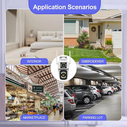 CRONY A3 WiFi 4K Binocular Security Camera Outdoor Indoor AI Motion Detection Color Night Vision 2-Way Audio Waterproof 360° PTZ Surveillance Cam with LED IR Light for Home ICAM365 App