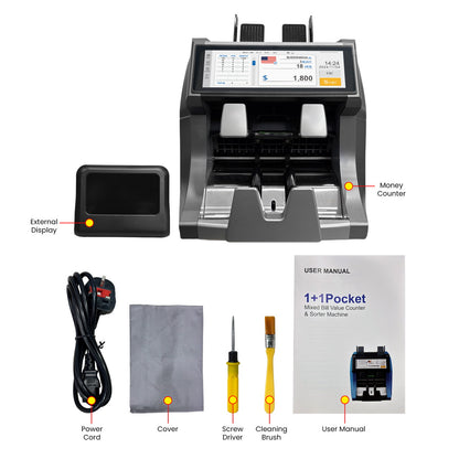CRONY SH-209Q Mix Value Money sorter with Inbuilt Printer with Printer 1500 pcs per minute UV MG MT IR Detection 7.84 inch TFT Display