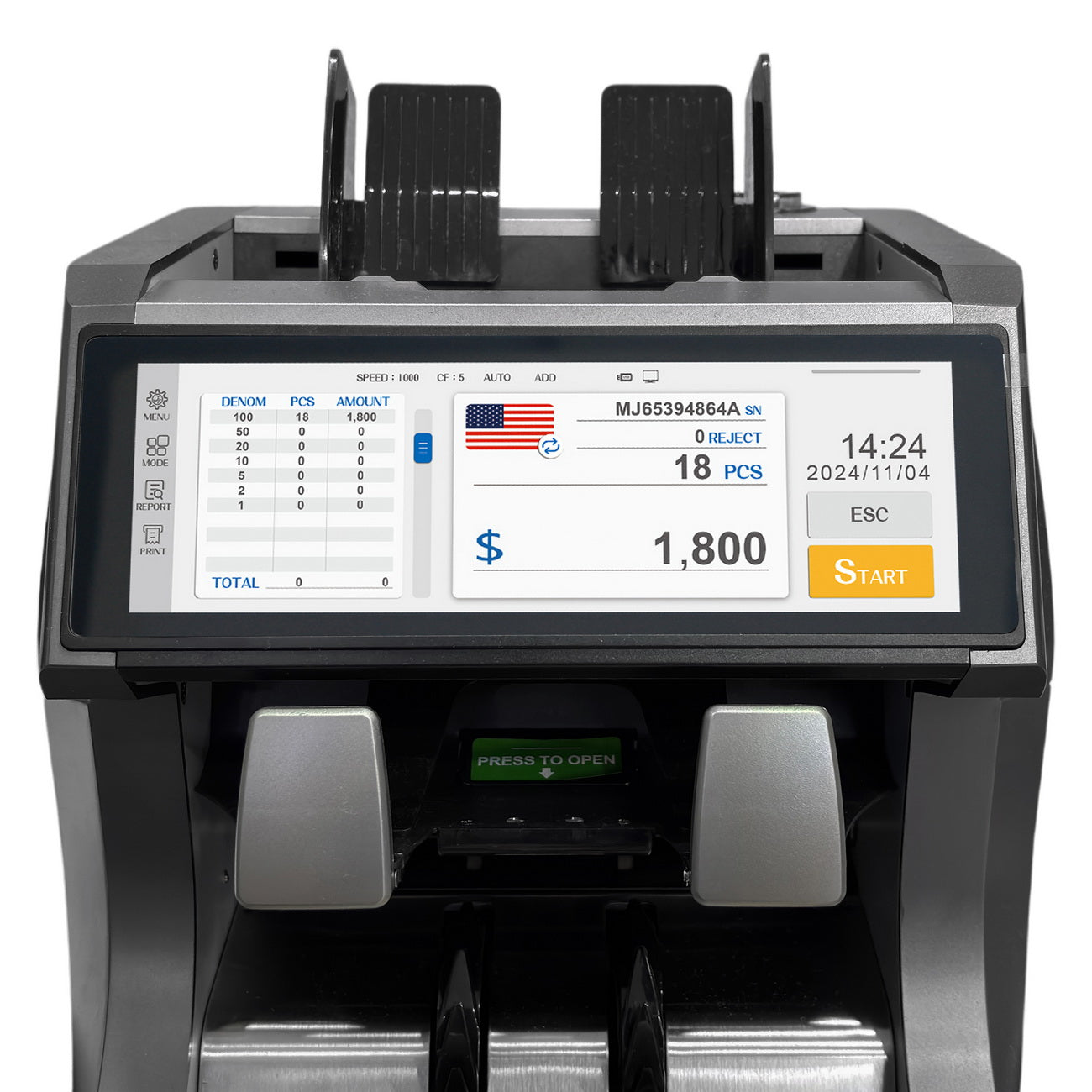 CRONY SH-209Q Mix Value Money sorter with Inbuilt Printer with Printer 1500 pcs per minute UV MG MT IR Detection 7.84 inch TFT Display