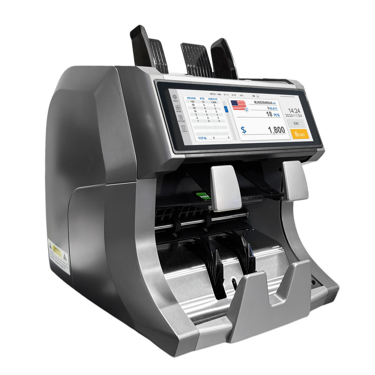 CRONY SH-209Q Mix Value Money sorter with Inbuilt Printer with Printer 1500 pcs per minute UV MG MT IR Detection 7.84 inch TFT Display