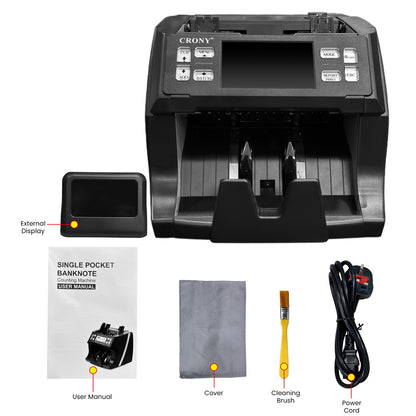 CRONY SH-23D Currency Counter with 4.3 inch TFT Touch Display UV MG MT IR Detection USB Type C LAN Port Printer Support Currency Customization