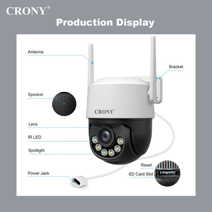 CRONY SH072 Srihome APP 8MP Wireless Camera 8MP 5G WiFi Camera With Night Vision Human Detection Two Way Audio