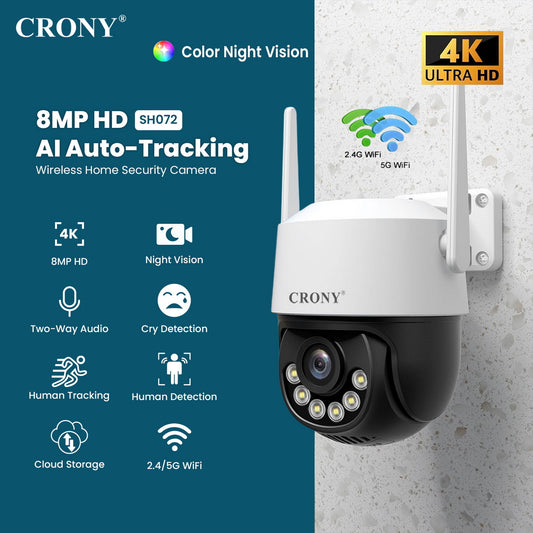CRONY SH072 Srihome APP 8MP Wireless Camera 8MP 5G WiFi Camera With Night Vision Human Detection Two Way Audio