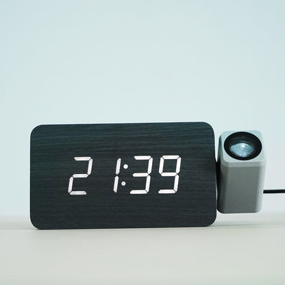 CRONY T009 Black Wood Projection Clock