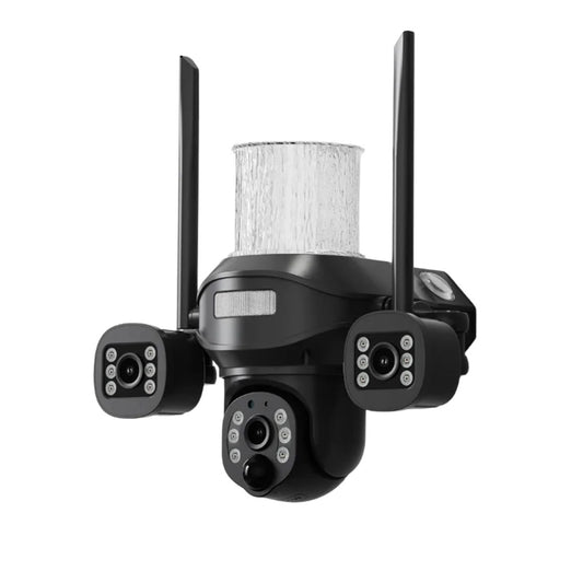 CRONY  TB02-4G-4K V380 PRO APP Solar street light 3 Head Camera 4G 5MP Outdoor Waterproof IP65 Dual Lens Night Vision Two Way Audio