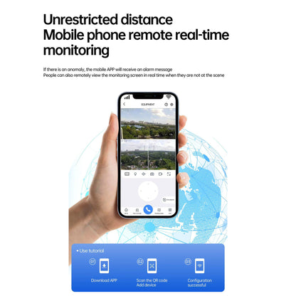 CRONY XA11-WIFI-4K（V380 PRO APP）Solar street light 3 Head Camera