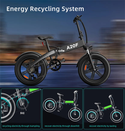 CRONY A20F Endurance ADO Bike Electric bicycles ADO E-bike Electric Folding Bicycle Electric range 70km - Edragonmall.com