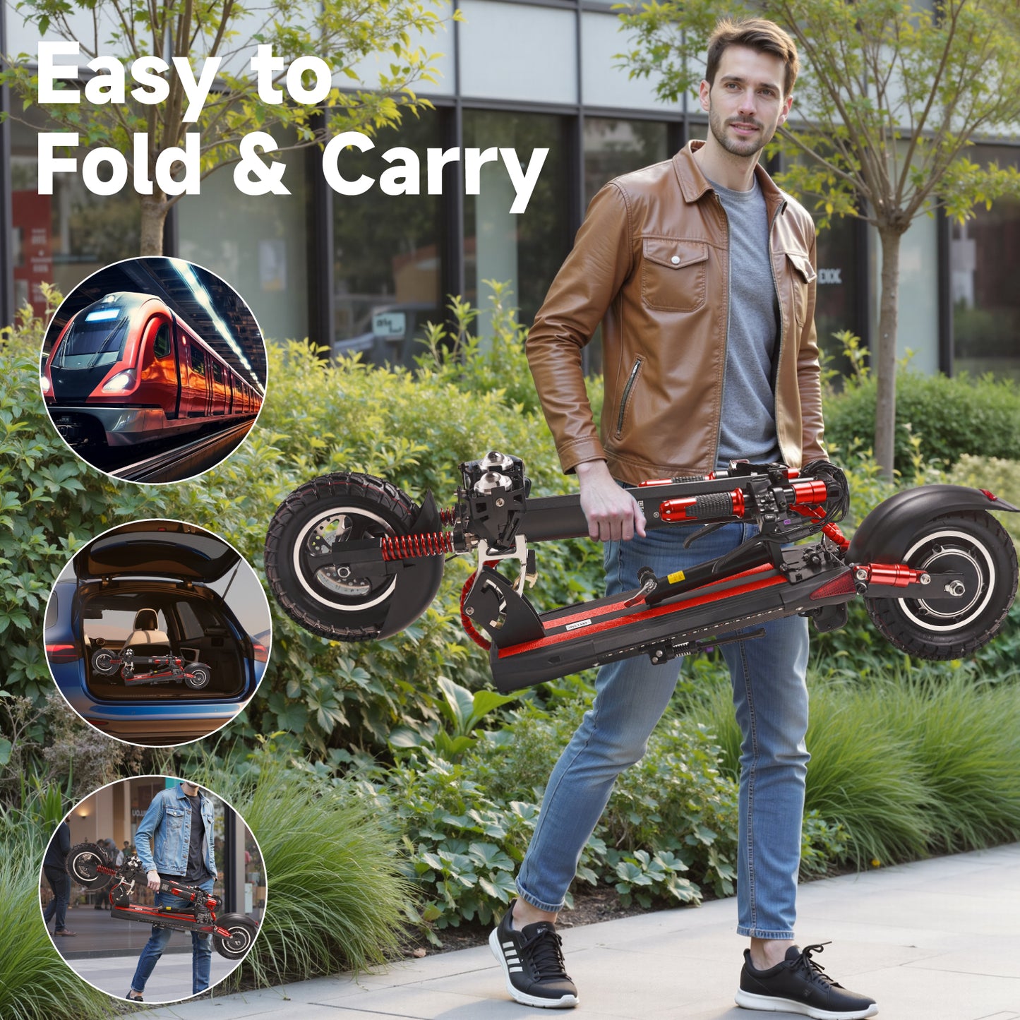 CRONY V10 Big Display+Seat Electric Scooter 1200W Motor 48V/14AH Battery 25-35KM Range Disc Brakes Front/Rear Suspension-2