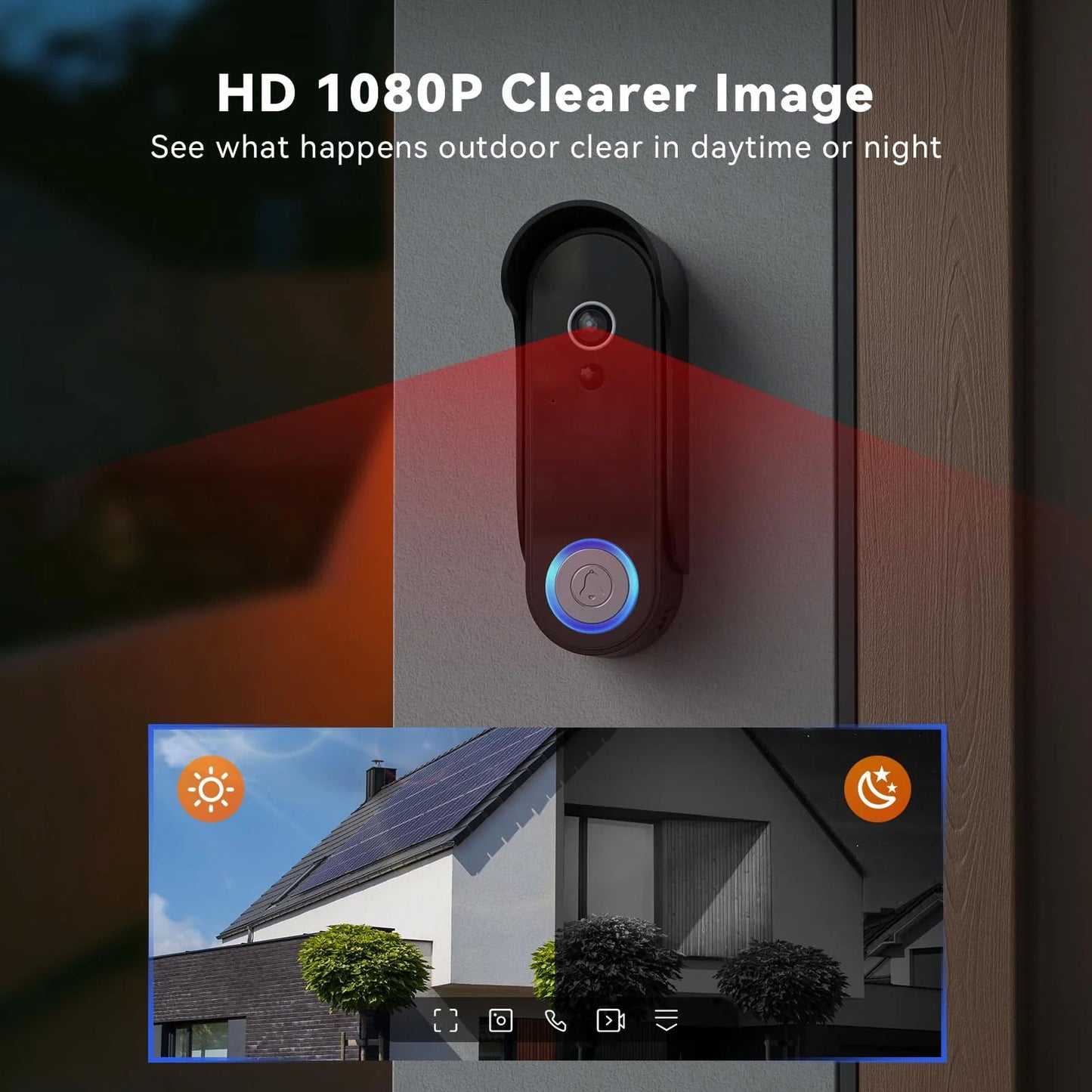 CRONY TL-AH708-B3 Tuya Smart wireless video door phone Wireless Video Intercom System Wire Free Doorbell Camera with 7" Touch Screen Monitor 1080P HD Door bell