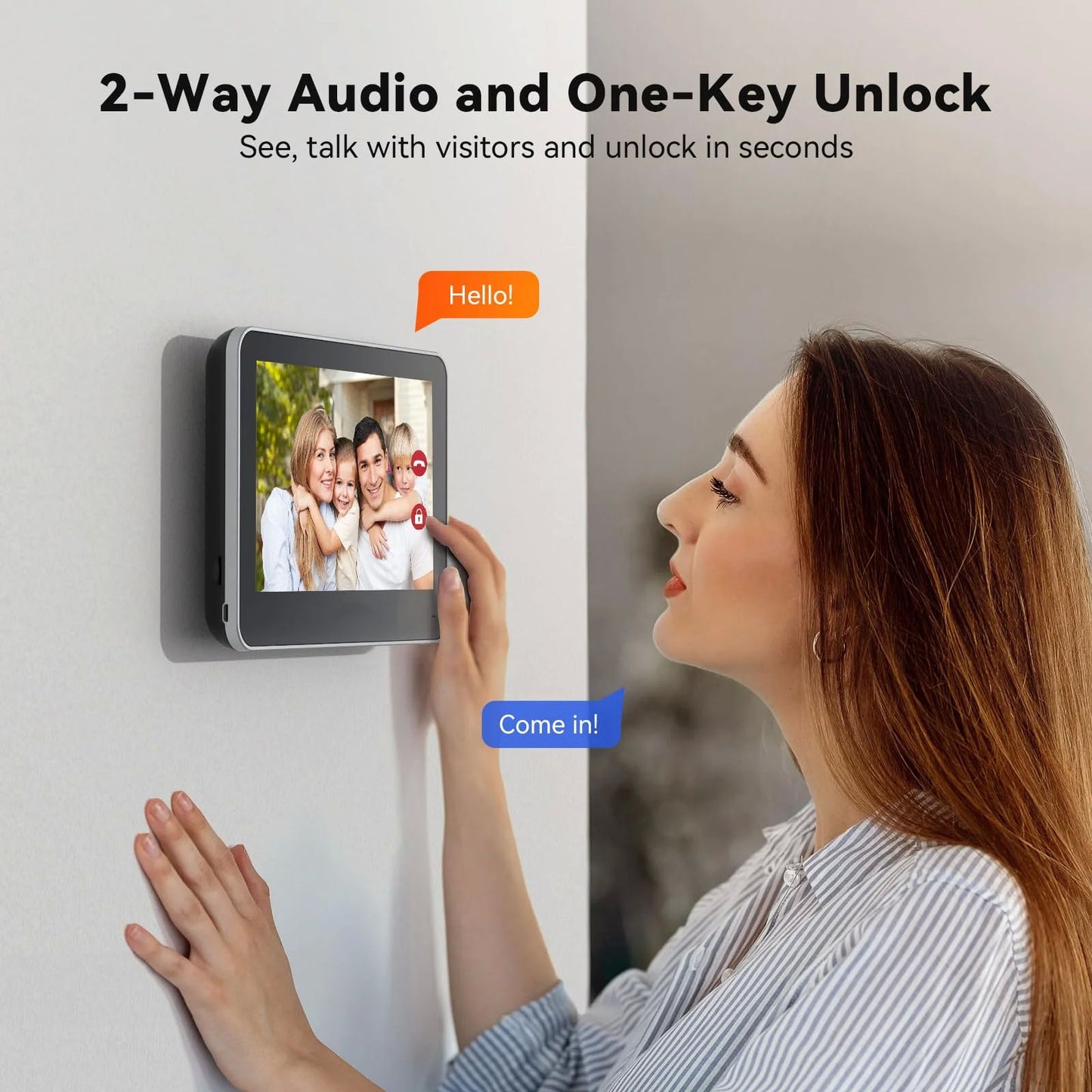 CRONY TL-AH708-B3 Tuya Smart wireless video door phone Wireless Video Intercom System Wire Free Doorbell Camera with 7" Touch Screen Monitor 1080P HD Door bell