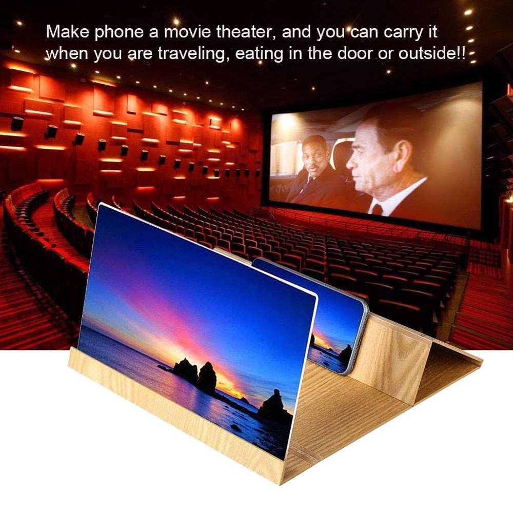 12inch Wood-grain phone screen amplifier 3D Hd Movie Mobile Phone Screen Amplifier | Black - Edragonmall.com
