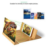 12inch Wood-grain phone screen amplifier 3D Hd Movie Mobile Phone Screen Amplifier | Gold - Edragonmall.com