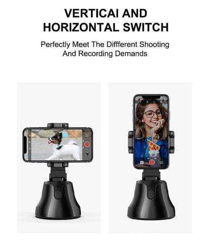 360 Cradle head selfie stand Auto Face&Object Tracking Smart Shooting Camera Phone Mount -Black - Edragonmall.com