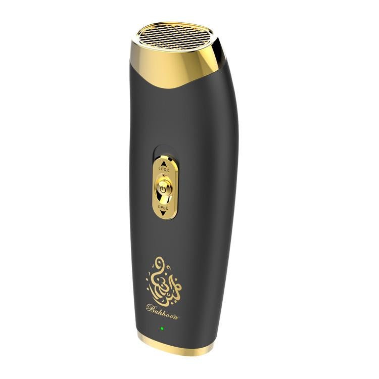 B11 upright hand-held Bukhoor Aromatherapy Portable Arabic Electric Bakhoor Incense Burner | Black+Golden - Edragonmall.com