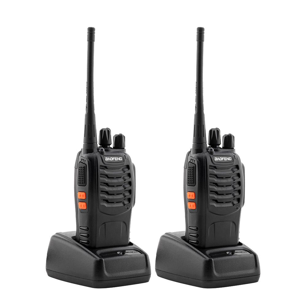2 Pcs Walkie Talkies BF-888S Baofeng Handheld Two Way Radios Battery and Charger - Edragonmall.com