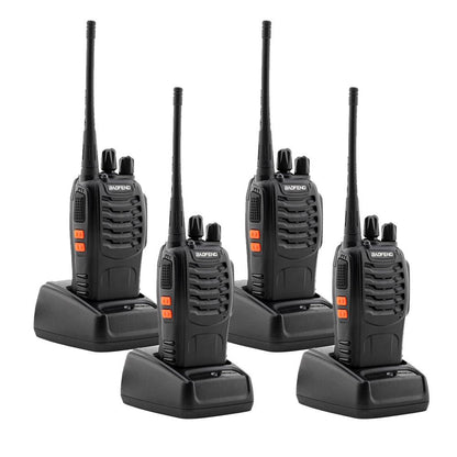 Baofeng 5W BF- 888s  4PCS Walkie Talkies Handheld Two Way Radios Battery and Charger 2-4 KM