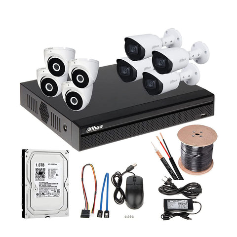 CCTV Camera for Home 8 channel 5MP Kit T1A51P 1500TP (1TB HDD)