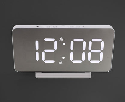CRONY 0S-002 LED Clock Digital Clock Student Makeup Mirror Smart Electronic Bedside Alarm Clock Watch Calendar - Edragonmall.com
