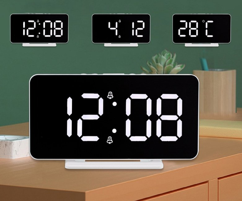 CRONY 0S-002 LED Clock Digital Clock Student Makeup Mirror Smart