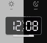 CRONY 0S-002 LED Clock Digital Clock Student Makeup Mirror Smart Electronic Bedside Alarm Clock Watch Calendar - Edragonmall.com