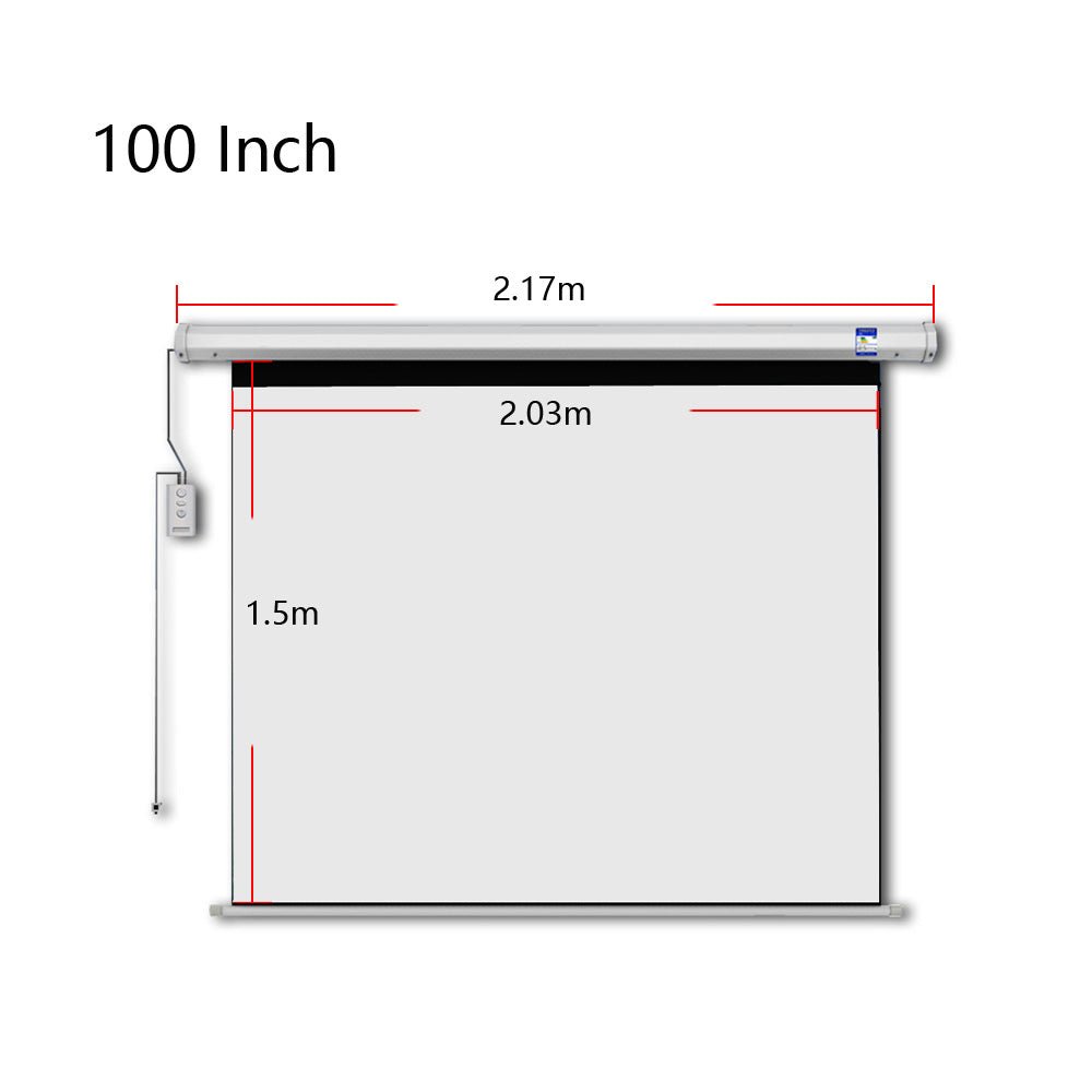 Crony 100 Inch 4:3 Projection Screen Home Automatic Lifting HD Projection Screen Wall Hanging Screen Electric Remote Control Projection Screen - Edragonmall.com