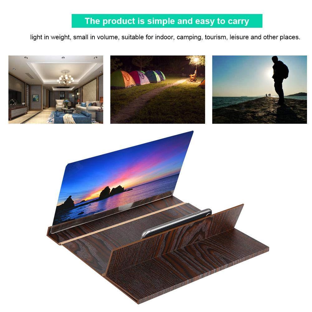 Crony 12 Inch Screen Magnifier Smartphone Magnifying Glass, Cell Phone 3D HD Movie Video Projector Amplifier with Foldable Holder Stand - Edragonmall.com