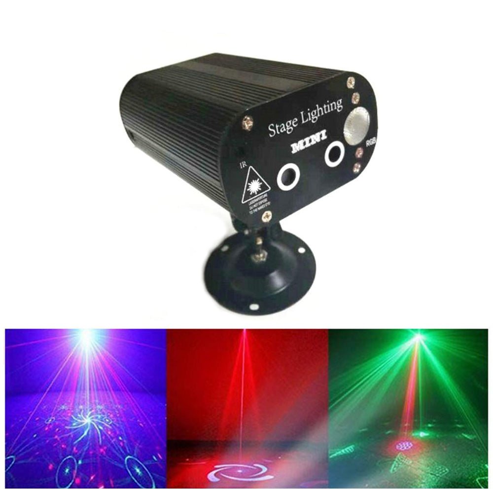CRONY 12 patterned double holes Laser stage light Quality remote control mini stage light ,RGB laser stage light for party - Edragonmall.com