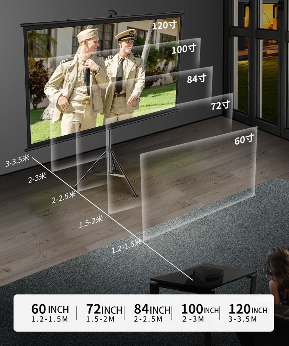 CRONY 120 Inches Tripod Projector Screen with Stand, Portable Foldable Projection Movie Screen Fabric - Edragonmall.com