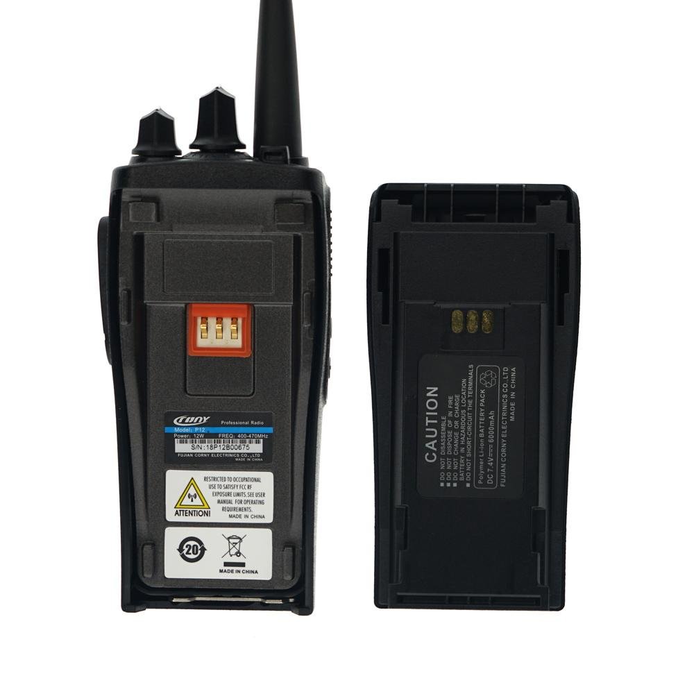 Crony 12W P12 Wireless Two Way Radio Rechargeable Walkie Talkies for Camping Hiking 10-25km Hunting Black - Edragonmall.com