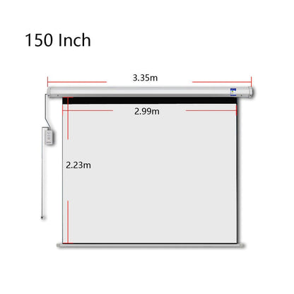 CRONY 150 Inch 4:3 Projection Screen Home Automatic Lifting HD Projection Screen Wall Hanging Screen Electric Remote Control Projection Screen - Edragonmall.com