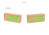 CRONY 1501 LED Perpetual Calendar Week Wooden Alarm Clock Thermometer Weekday Alarm Clock - Edragonmall.com