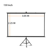 CRONY 150”projector screen with stand Portable Foldable Projection Movie Screen Fabric - Edragonmall.com